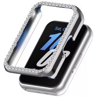 Ochranný rámček s kamienkami pre Samsung Galaxy Fit 3 - Strieborný